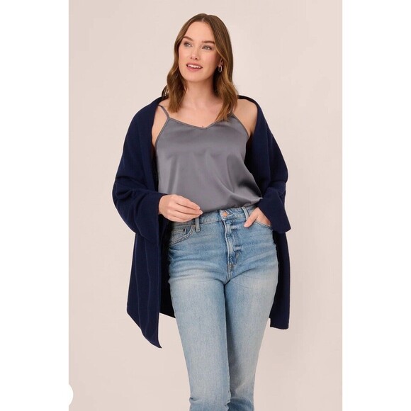 Adrianna Papell Women’s Shug Wrap With Tunnel Sleeves Navy XL/XXL NWT - Picture 2 of 10